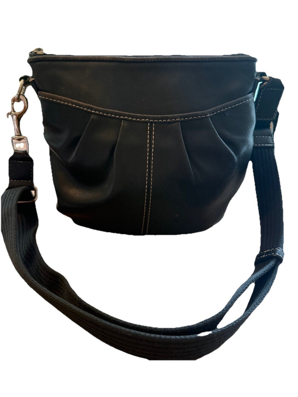Coach Vintage Soho Swingpack Black Pleated Leather Crossbody Y2K